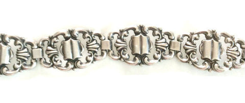 German Art Nouveau Bracelet, European Silver 835