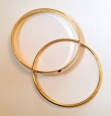 Anne Klein Amethyst Engraved Gold Tone Bangle Bracelet 1960s