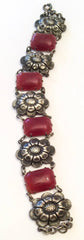 Carnelian Glass Bracelet, Art Deco Vintage Jewelry