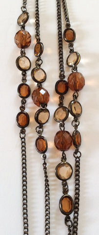 NOW SOLD Art Deco Revival Topaz Lucite Necklace Vintage Jewelry