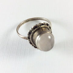 Rose Quartz Ring Sterling Silver Vintage Jewelry
