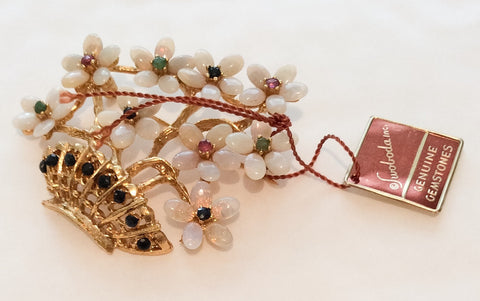 NOW SOLD Opal Brooch Swoboda Gemstones RARE Vintage Jewelry
