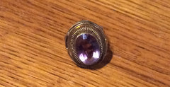 Modernist Amethyst Ring, 14K Gold European Fine Jewelry