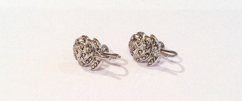 Sterling Silver Rose Earrings