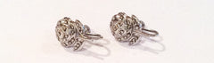 NOW SOLD Art Deco Earrings with Marcasite, Sterling Silver, 1940s