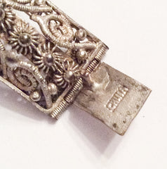 Chinese Jade Bracelet Art Deco Silver Filigree Antique Jewellery