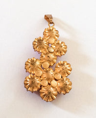 NOW SOLD Art Deco, Pink Glass Pendant, Cupcake Settings, Vintage Jewelry
