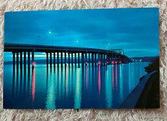 Seattle Postcard, First Evergreen Point Floating Bridge, 1960s Washington USA